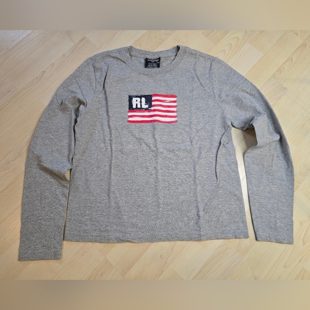 Vintage Ralph Lauren American Flag Long Sleeve Size Medium - Picture 2 of 8